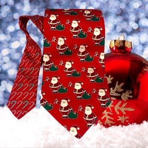 FN Santa Christmas tie 100% silk holiday